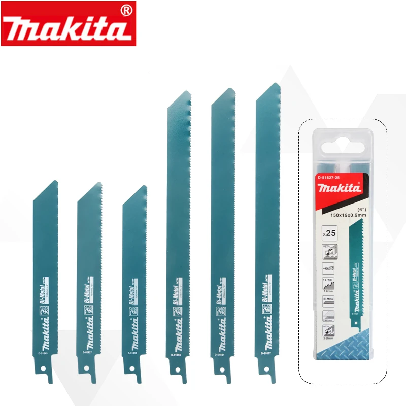 Reciprocating Saw Blades 2pcs Makita Metal Long Lasting Bi-Metal HSS Teeth Bonded to HCS Body for Iron Alloy Steel