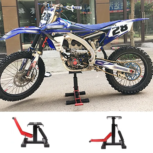 Motorcycle Jack Lift Stand 400 Lb Capacity - Heavy Duty Steel, Hydraulic, Adjustable Height For Dirt Bikes & ATVs