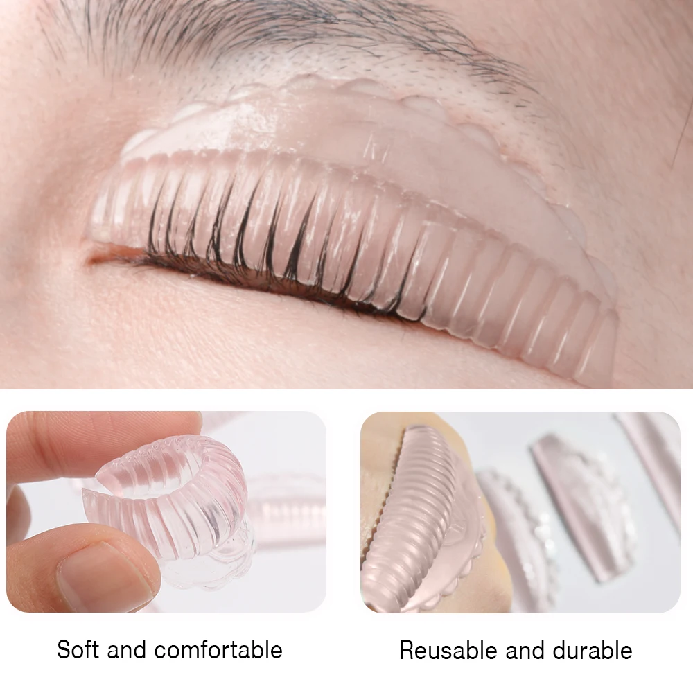 8 Stück/4 Größen selbstklebende Wimpernlift-Pads, Wimperndauerwelle, Stangen ohne Kleber, wiederverwendbare weiche J&L&B&D-Locken, Make-up-Schönheitswerkzeug – Detail 2
