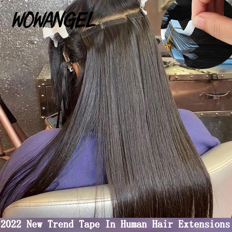 Wow Angel 10-30 Inch Straight Tape In Human Hair Extensions Adhesive  Invisible Virgin Hair Weave Hair Extensions For Black Women - Hair Weaving  - AliExpress