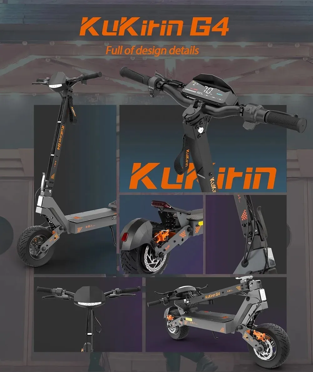 Monopattino Elettrico KuKirin G4 2025, Motore 2000W, Batteria 60V 20Ah, Velocità Massima 70km/h, Autonomia 75km, Freni a Disco Anteriori e Posteriori e Freno Elettronico - immagine 4