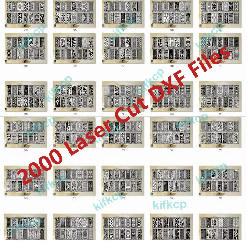 Laser Cut Designs Files 2000 Metal Door Home Garden Decor Sheet DXF Format 2D Vector Design CNC Laser Plasma Cutting Drawing Files Collection