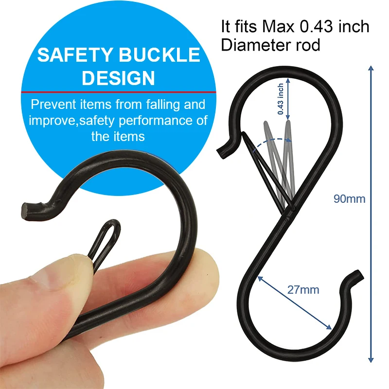 10 /100pcs Metal Hanging Hooks S Shaped Hanger Hook Hanging Heavy Duty Hooks Clasp For Kitchen Pot Shelf Home Bathroom Storage_voghion.com