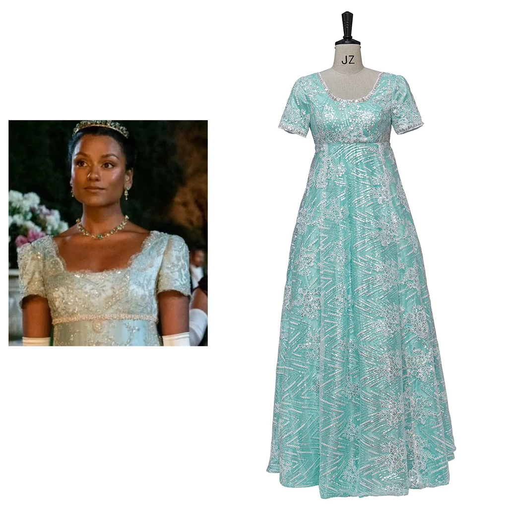 

（in stock）Kate Cosplay Dress Kate Sharma Bridgerton Regency dress Stage Dress Victorian Jane Austen High Waist Tea Party Dress