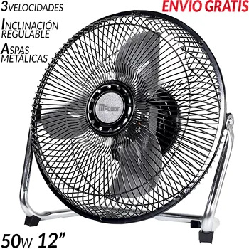 3 velocità regolabile gratuita 3 anni di garanzia pala ventola da pavimento o da tavolo in lega di alluminio 50W 12 1