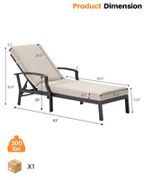 SeeHill Aluminum Outdoor Chaise Lounge Chair with Cushion, Adjustable Backrest Pool Lounger for Patio or Deck Use, Gunmetal 4
