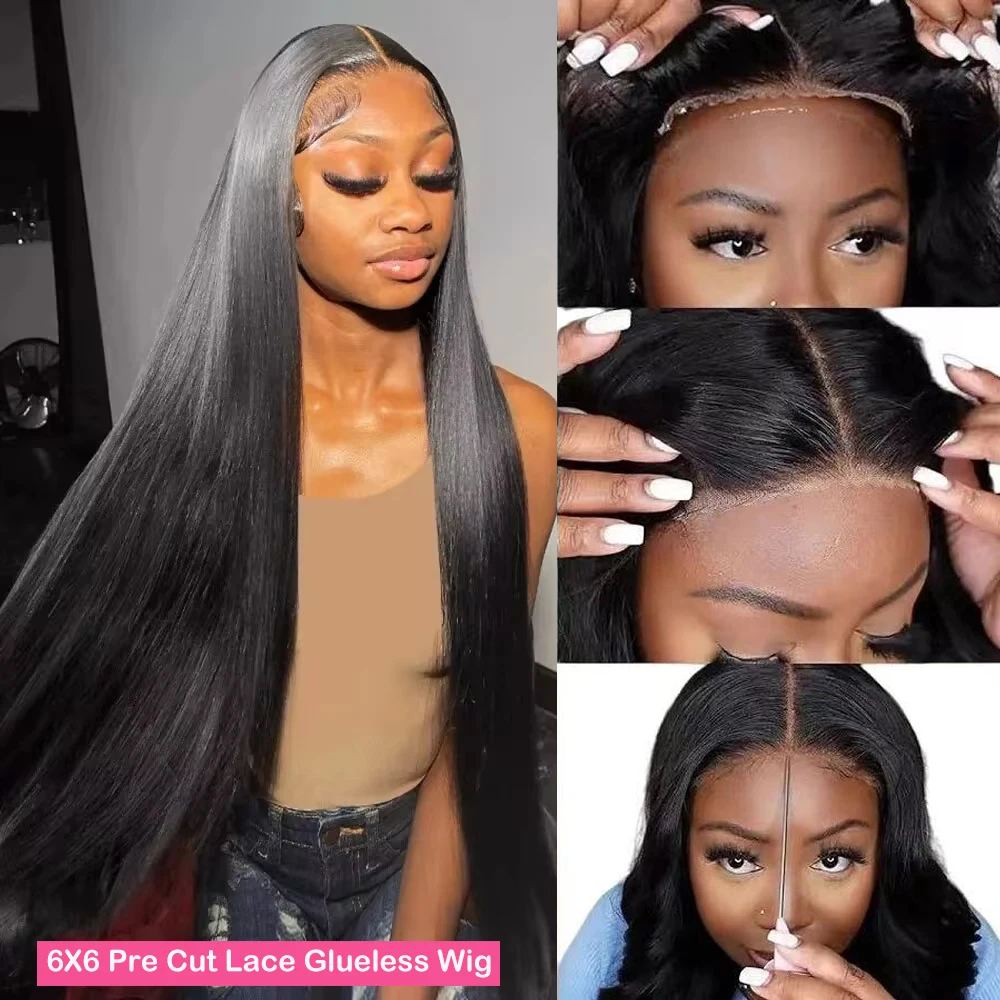 250 Density Glueless Wig Ready To Wear 13X6 Straight Frontal Wig Pre Plucked 5X5 Closure 360 Hd Lace Front Human Hair lace front wig human hair wigs 360 lace wig