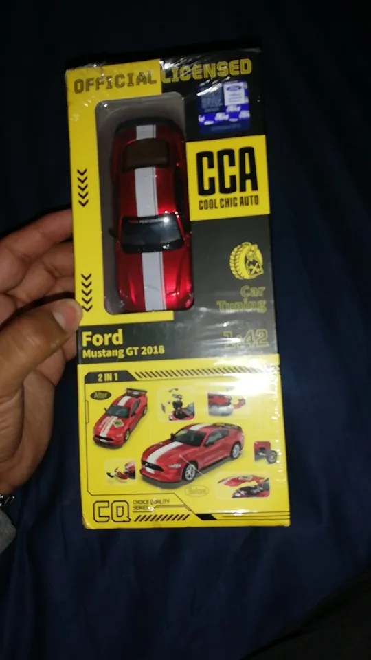 CCA 1/42 2018 Ford Mustang GT Alloy Model Car Diecast Metal Assembly Modification Series Miniature Vehicle Collection Toy Car photo review