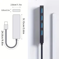 USB Hub,USB Splitter for Laptop,Multiport USB 3.0 Hub Port Expander Fast Data Transfer 4 Port Windows PC Mac Printer Mobile HDD - Image 3