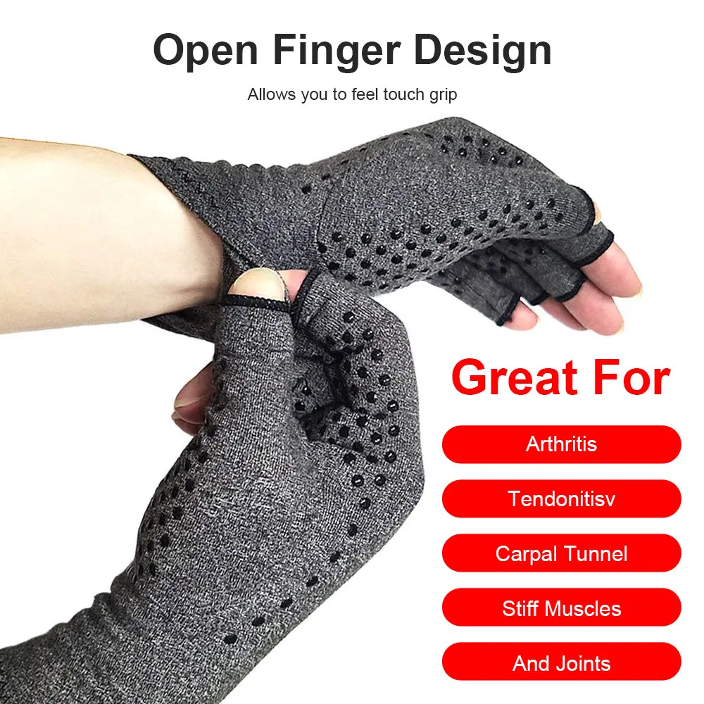Compression Arthritis Gloves Joint Pain Relief Brace Cycling Gloves Compression Wrist Support Therapy Wristband 1Pair fingerless gloves compression gloves wrist brace wrist guard wrist support band wrist support wrist sweatband wrist straps
