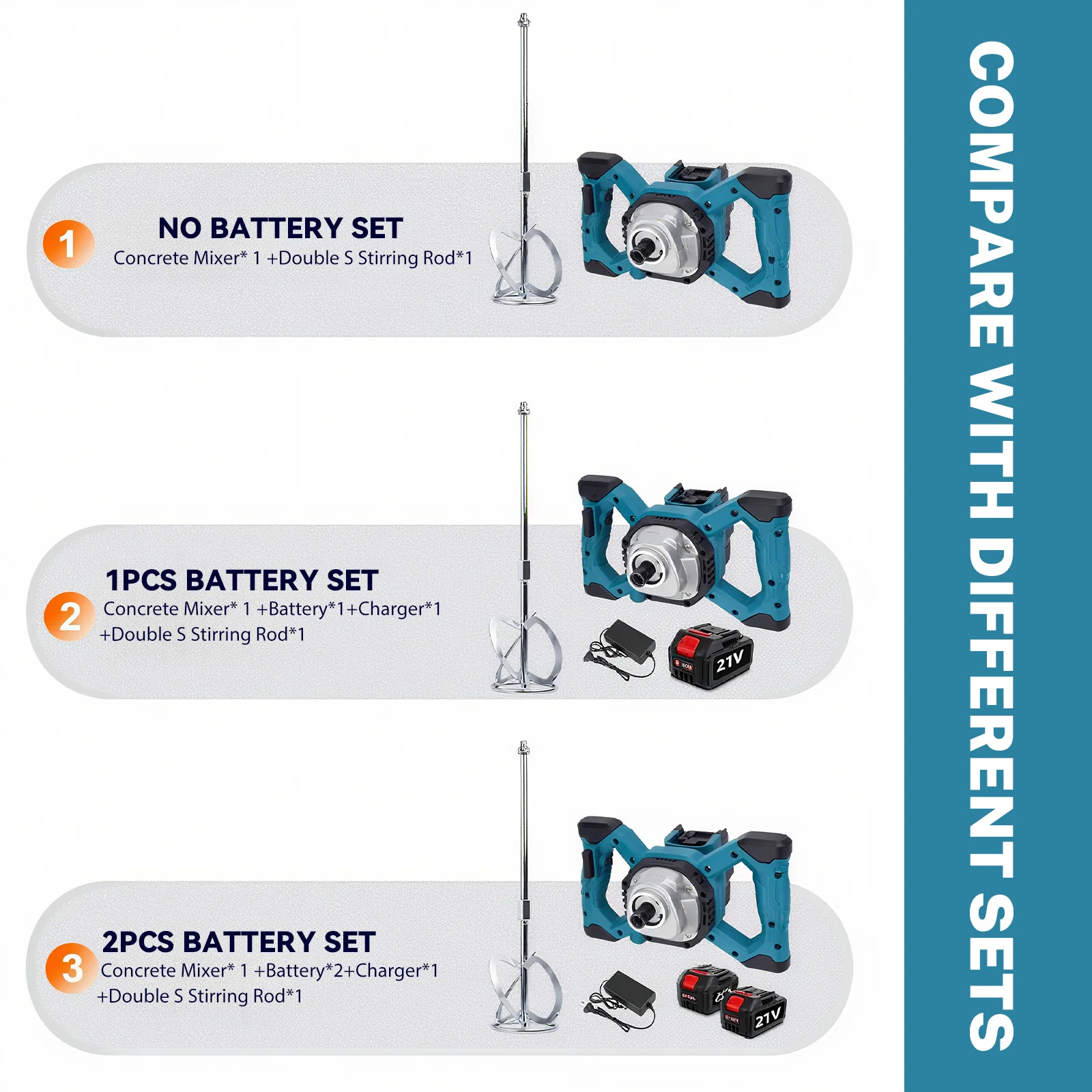 OWJHE6 Geschwindigkeit Elektrische Farbe Beton Mixer Bürstenlosen Handheld Paddle Mixer Einstellbare Elektrische Mischstab Für makita 18v batterie – Detail 14