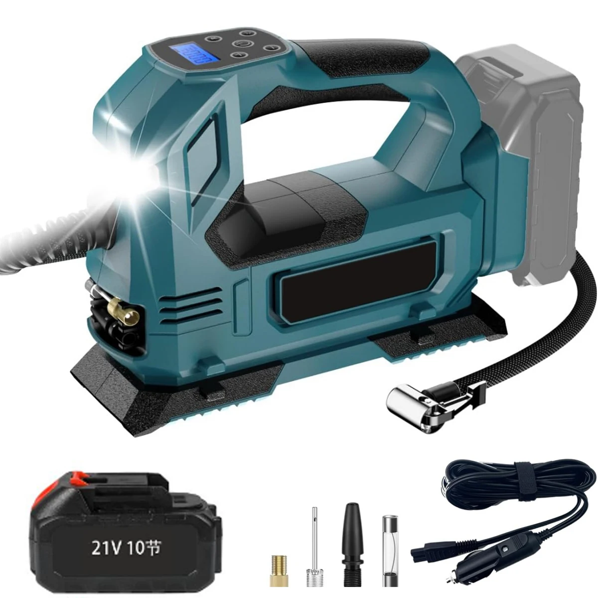 Makita – pompe à Air électrique sans fil, gonfleur électrique pour pneus de voiture, compresseur d'air, outils de pompe gonflable avec lumière LED, batterie 18V