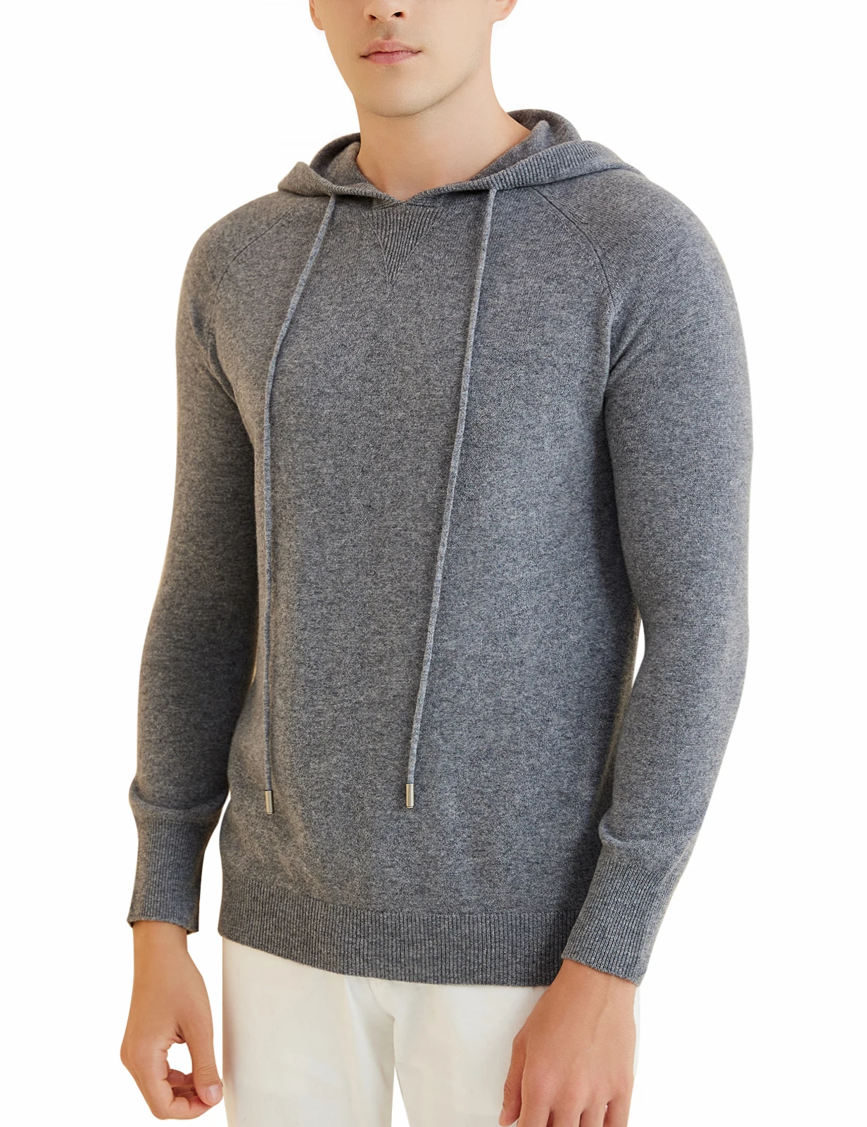 Hoodie Men's Sweater 100% Merino Wool Knit Hooded Sweater 2023 Fall Winter Warm Long Sleeve Pullover Male Korean Luxury Clothing 6