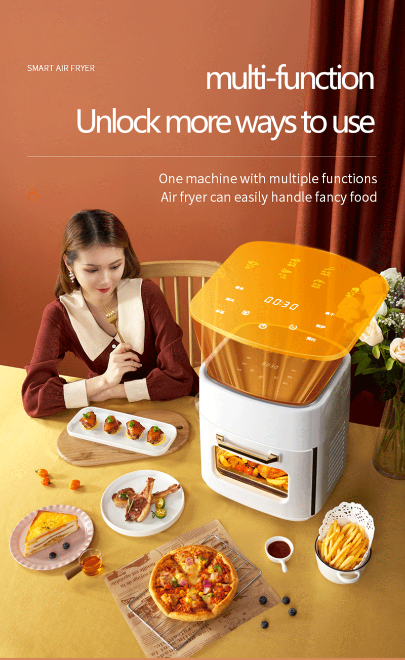Description Picture 6 of item15L Large Stainless Steel Multifunction Digital Air Fryer Without Oil Electric Oven, Dehydrator, Oven Touch Screen Presets Roast