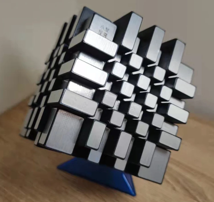3DPrinted7x7MirrorCubeBlackSilverGeenCuboMagicoEducational