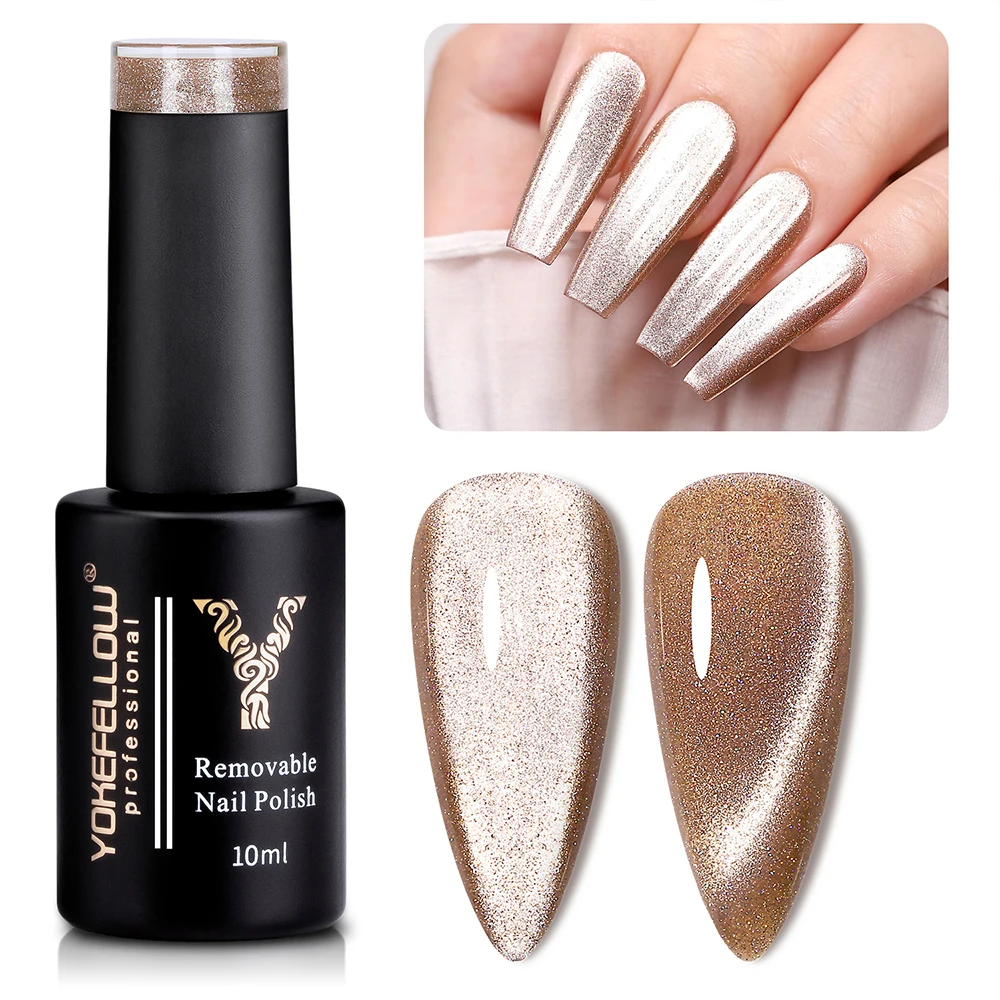 YOKEFELLOW 10ml Cat Eyes Magnetic Gel Nail Polish Sparkling Effect Nail Polish AC04 Mixed 66 Color Nail Art Gel For Women Gift