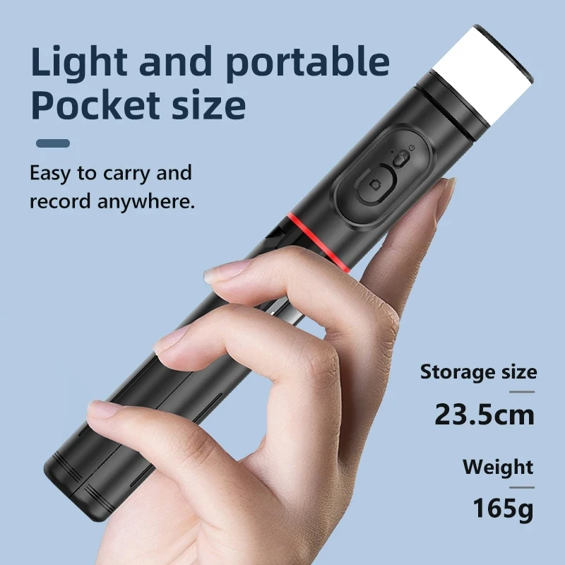 2025 Wireless Selfie Smartphone Tripod Bluetooth Remote fillin light Portables Foldable Stand For Vlog Shooting Record Foldable Tripod Smartphone Tripod Phone Tripod Tripod Selfie Stick Cell Phone Tripod