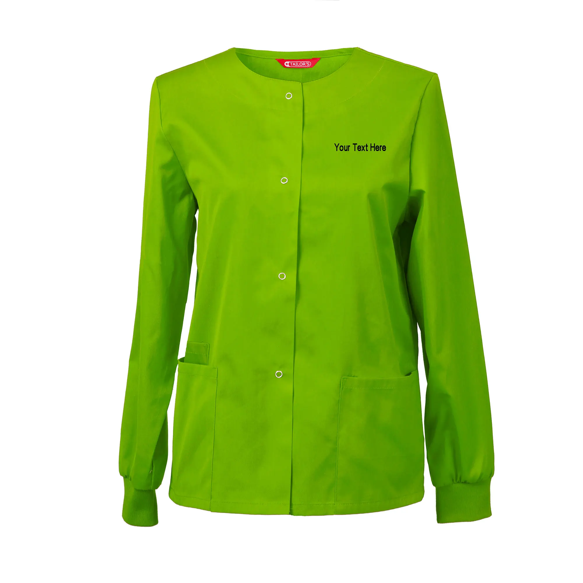 Medical Scrubs Embroidered Women's Scrub Jacket Workwear Snap Front for Personalized Text