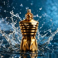 JPG Eau de Parfum 4.2 FL OZ 125ML, Flacon Classique Homme en Forme de Torse avec Rayures Dorées Luxueuses et Verre Brun Transparent, Parfum Masculin Ambré Fougère, Cadeau de Noël Recommandé 3