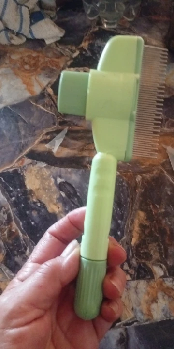 Cat Hair Remover Comb Flea Comb Multifunctional Pet Brush with Release Button Self-Cleaning Pet Comb for Dog Cat Comfort safety photo review