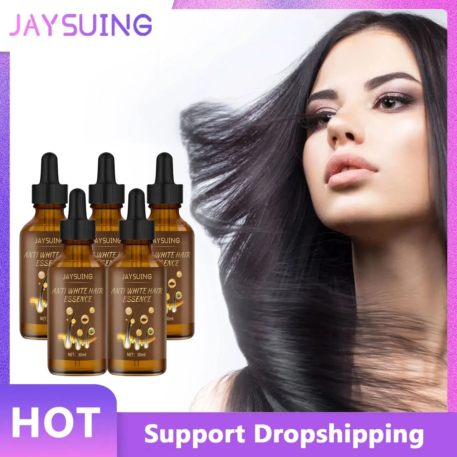 

Anti White Hair Serum Liquid Reduce Gray To Black Color Repair Scalp Nourish Anti Loss Hair Treatment Darkening Growth Essence