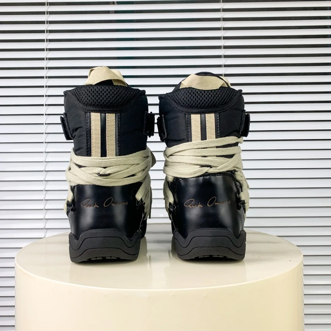 Moncler Men's Boots New Product Rick Owens Co branded Crazy Lacing
