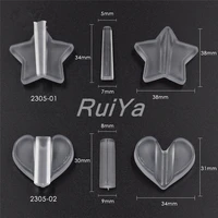 Nail Metal Frame Slice Sparkle Curve Mold Shaping Tool Clear Silicone Heart Shape Stick Stud Lamination Manicure Nail Art Tools 2