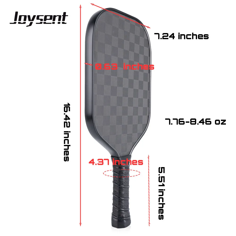Joysent Thermoformed 12K 18K T700 Carbon Fiber Foam Injected Edges + EVA Spin Control Pickleball Paddle Racket Gen 3th