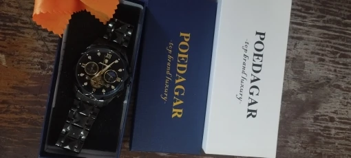 POEDAGAR Luxury Man Wristwatch Waterproof Luminous Chronograph photo review
