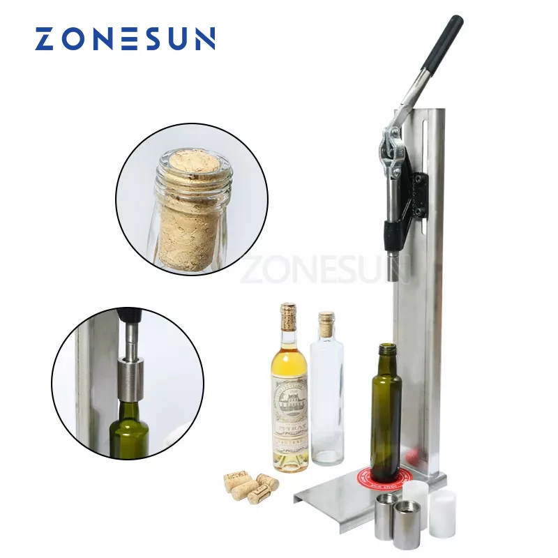 

ZONESUN Manual Stainless Steel Corkers Wine Corking Machine Capping Tool Brewed Wine Bottle Cork Press Inserting Machine
