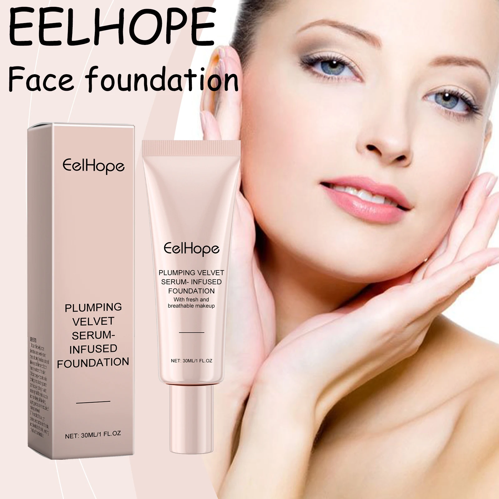 EELHOPE Face Foundation Concealer Natural Setting Makeup Non-greasy Lightweight Refreshing Plumping Face Foundation Liquid