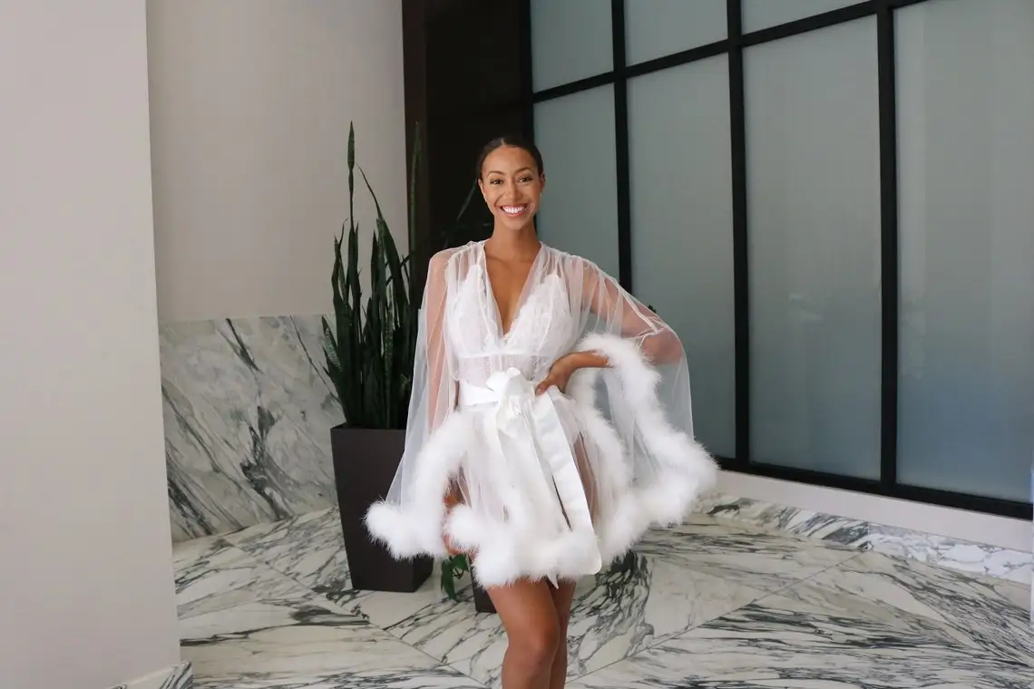 Piume Vestito Da Sposa Con Pelliccia Abito Da Sposa Bianco Con