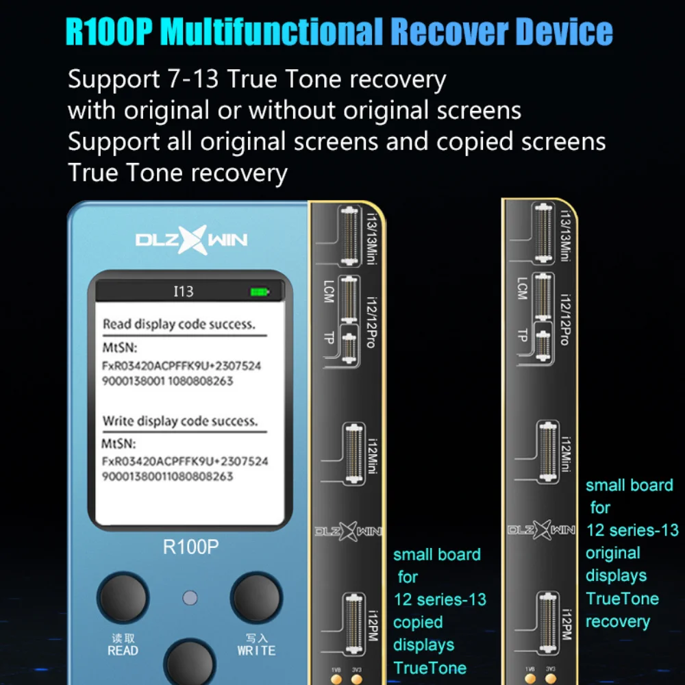 아이폰 8-13 용 다기능 트루톤 복구 장치, R100P 및 R200, 오리지널 및 애프터마켓 화면 모두 지원