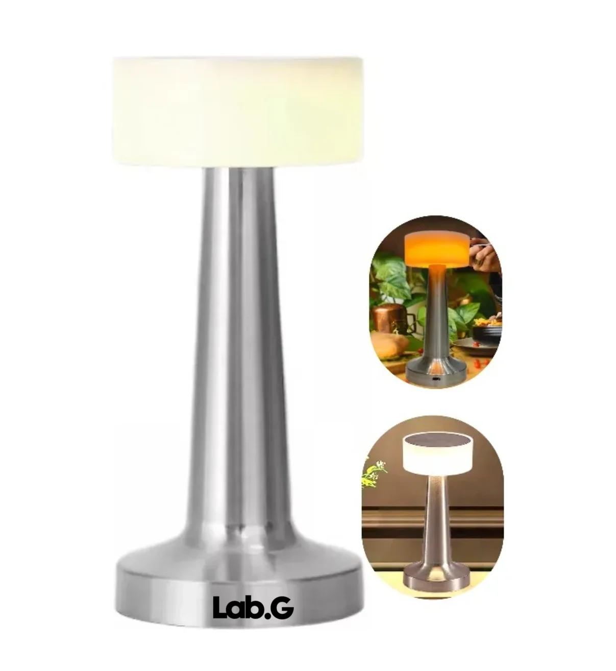 Lámpara De Mesa Decoración Restaurante Lab.G Ambiente Led Plata