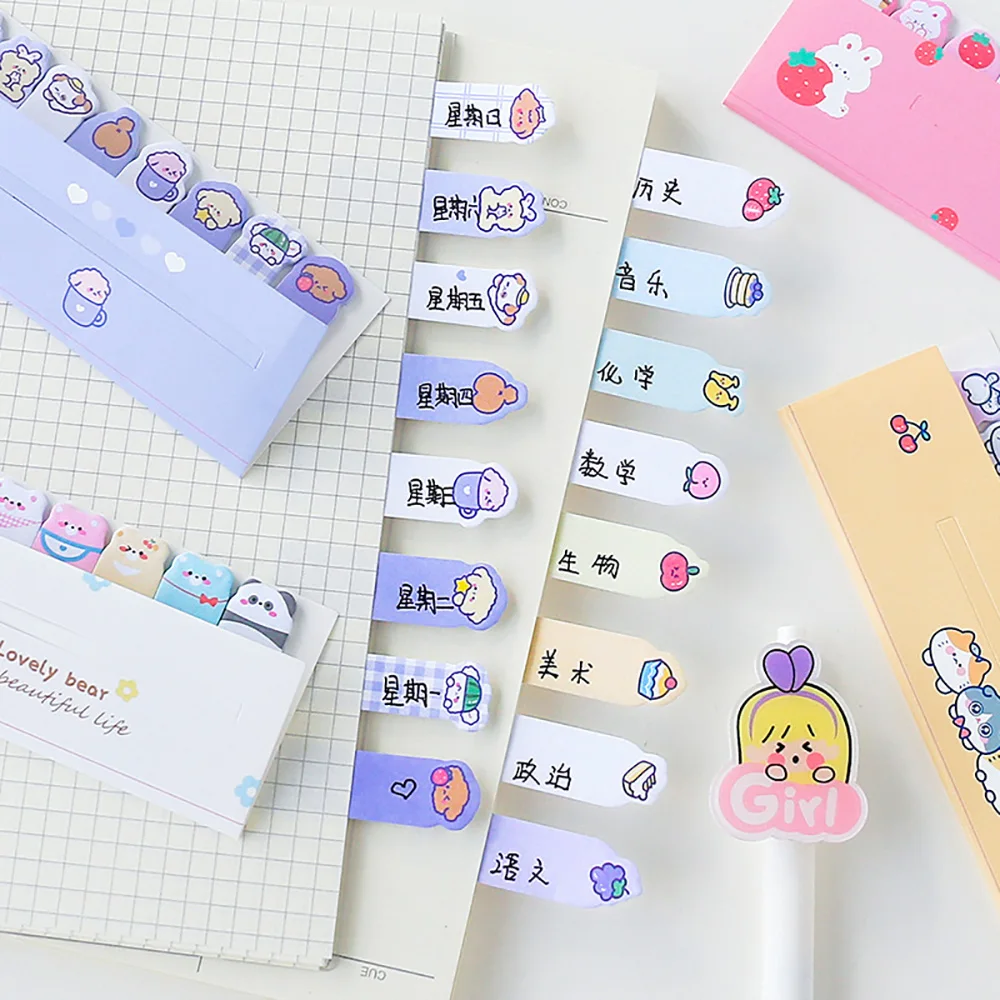 120 Sheets Cute Sticky notes Sticky Index Tabs Sticker Indexing Bookmarks Page Mark To Do List Stationery Office School Supplies