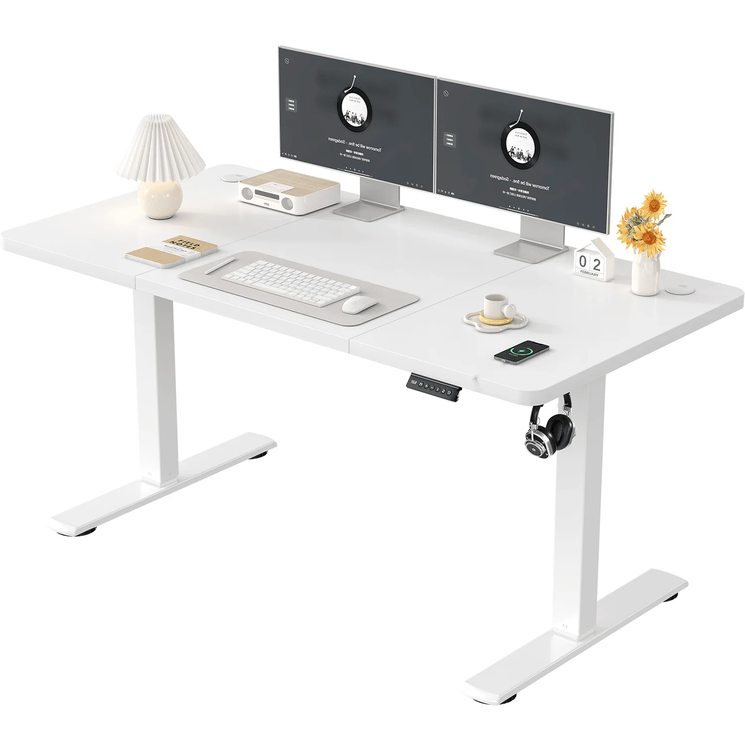 bureau assis debout électrique devoko 140x60 cm, table réglable en hauteur avec chargeur usb Bureau assis-debout électrique Devoko 140x60 cm, table réglable en hauteur avec chargeur USB 2