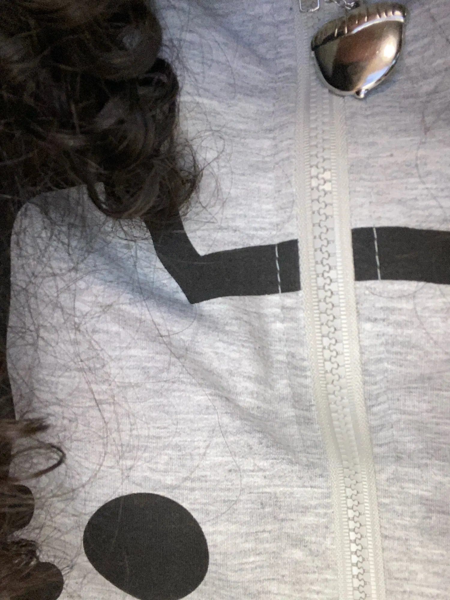 Cute Neko Print Gray Hoodie - Harajuku Aesthetic photo review