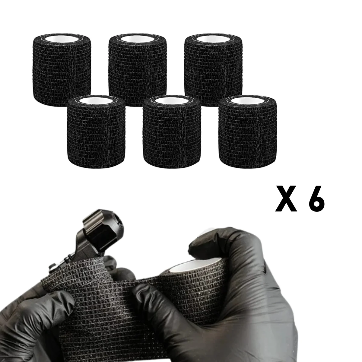 Cinta Autoadhesiva Ajustable para Grip de Tatuar (6 Piezas) - y Antideslizante para Máquinas