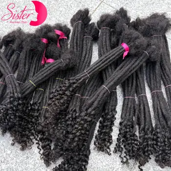 50 Strands 8-14inch Natural Loc Extension Human Hair with Curly Ends  100% Human Hair Loc Dreadlock Extension for Men Women Kids 1