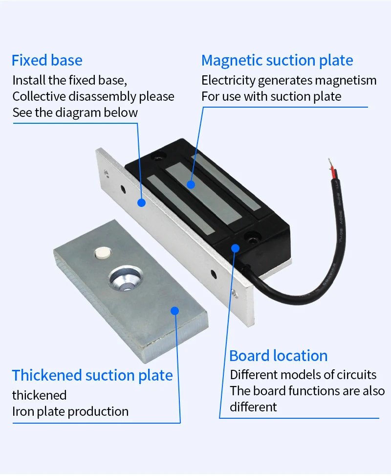 DC12V 60KG 130Lbs Holding Force Mini Access Control Electric Magnetic Lock Side