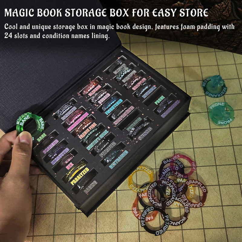 Condition Rings Status Effect Markers 96 PCS for Dungeon