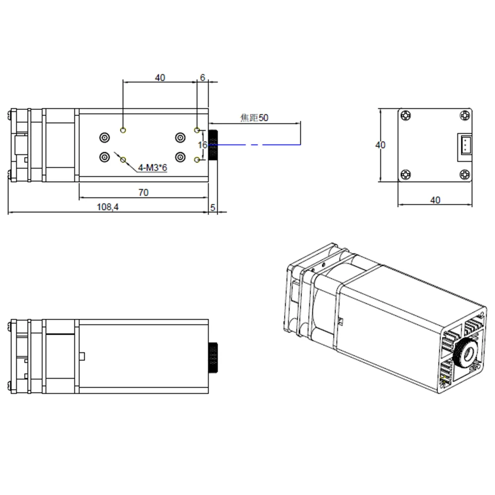 Twotrees 80w Cabeça do Laser para a Máquina de Gravura do Laser Cortador de Madeira de Corte de Metal Acrílico Módulo de Gravação a Laser 450 ± nm Laser Azul - Imagem 6