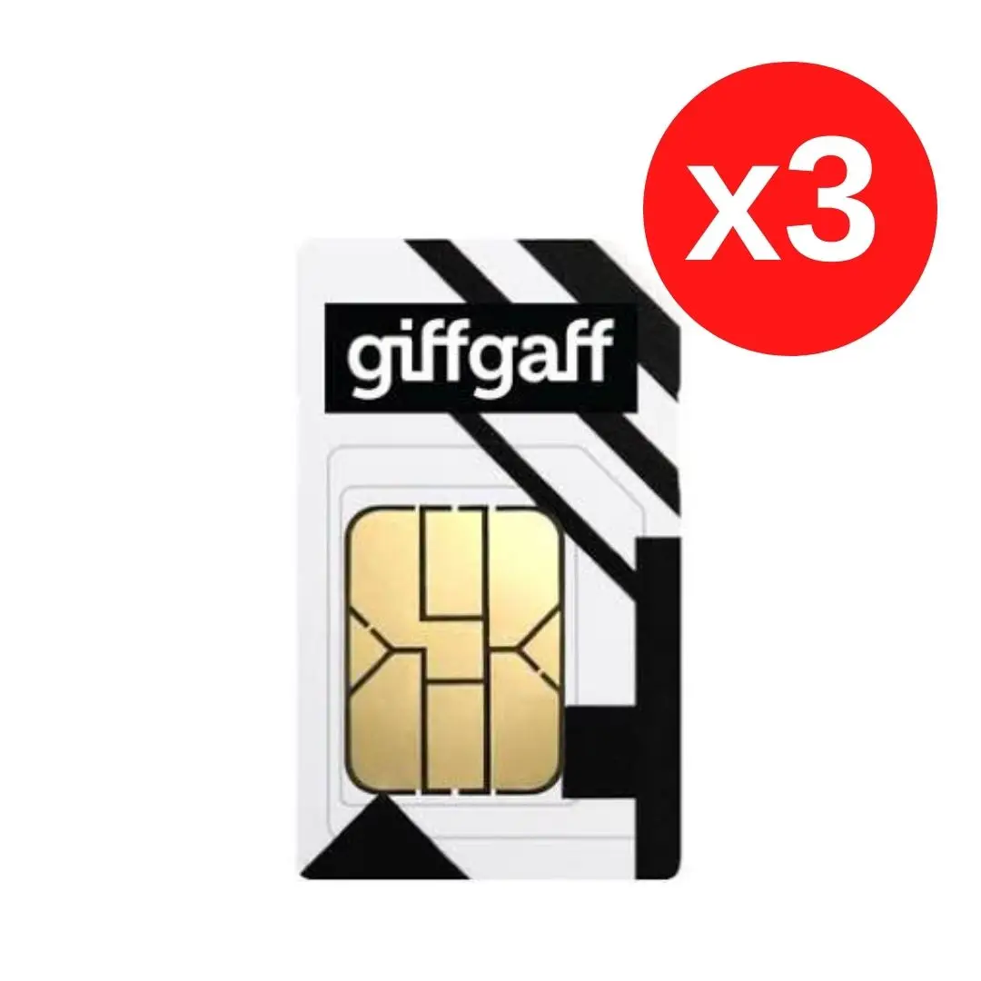 UK Sim Card England Sim GiffGaff SIM Card x 3 Pieces Use WorldWide Free