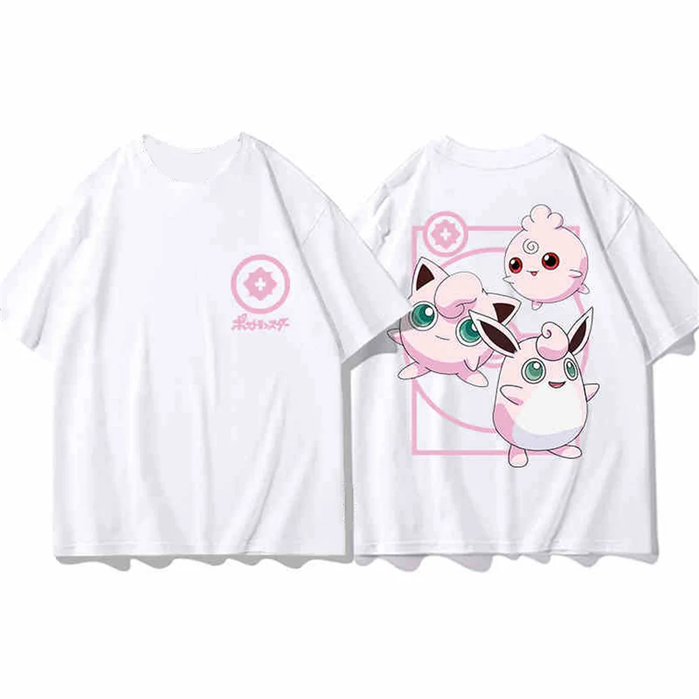 MINISO Pokémon Women's Tops Pokemon cotton Print T Shirt Trendy Summer Casual Short Sleeve Pikachu Cute Daily Clothing Tees New 3