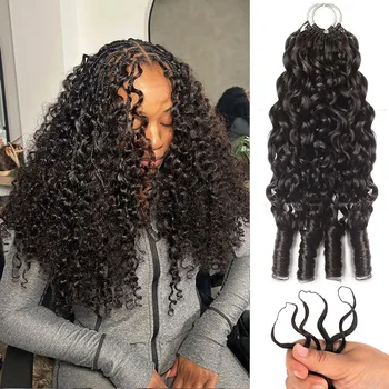 Miracle Knots Crochet Hair For Braiding Burmese Curly Boho Braids 100% Raw Human Hair Extensions Feathered Human Crochet Hair 1