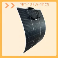 Panneau solaire flexible ultra-fin de 125 W, panneau photovoltaïque en silicium monocristallin pliable, installation étanche sur les toits de camping-cars et de yachts. 1