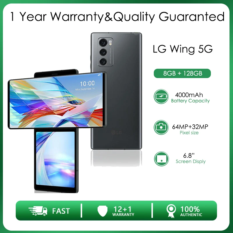 【極美品】LG Wing 本体 LG WING 5G - 128 GB - Illusion Sky (Unlocked) for sale