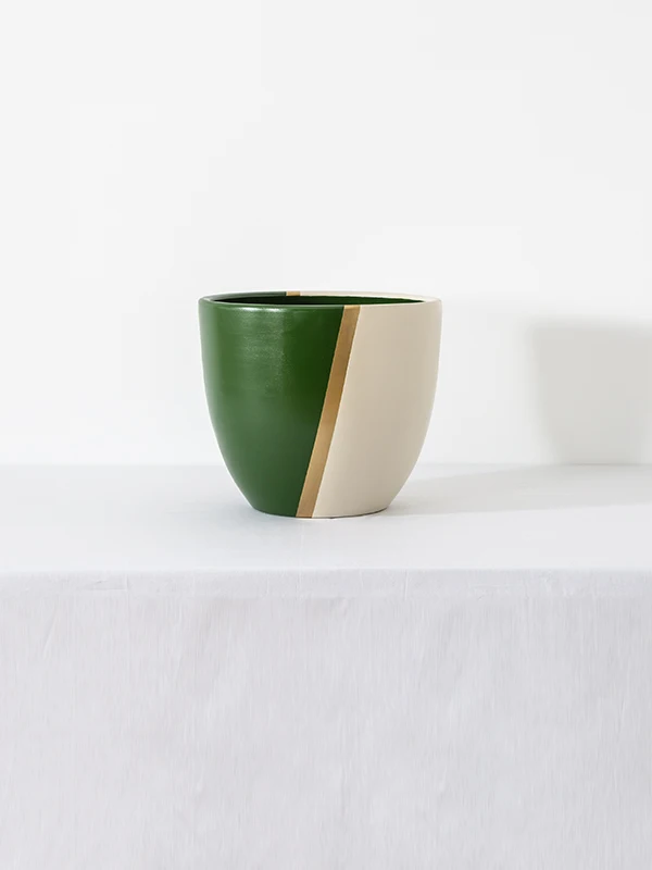 

EWP Saturn Ceramic Green White Modern Handmade Special Design Ceramic Flowerpot