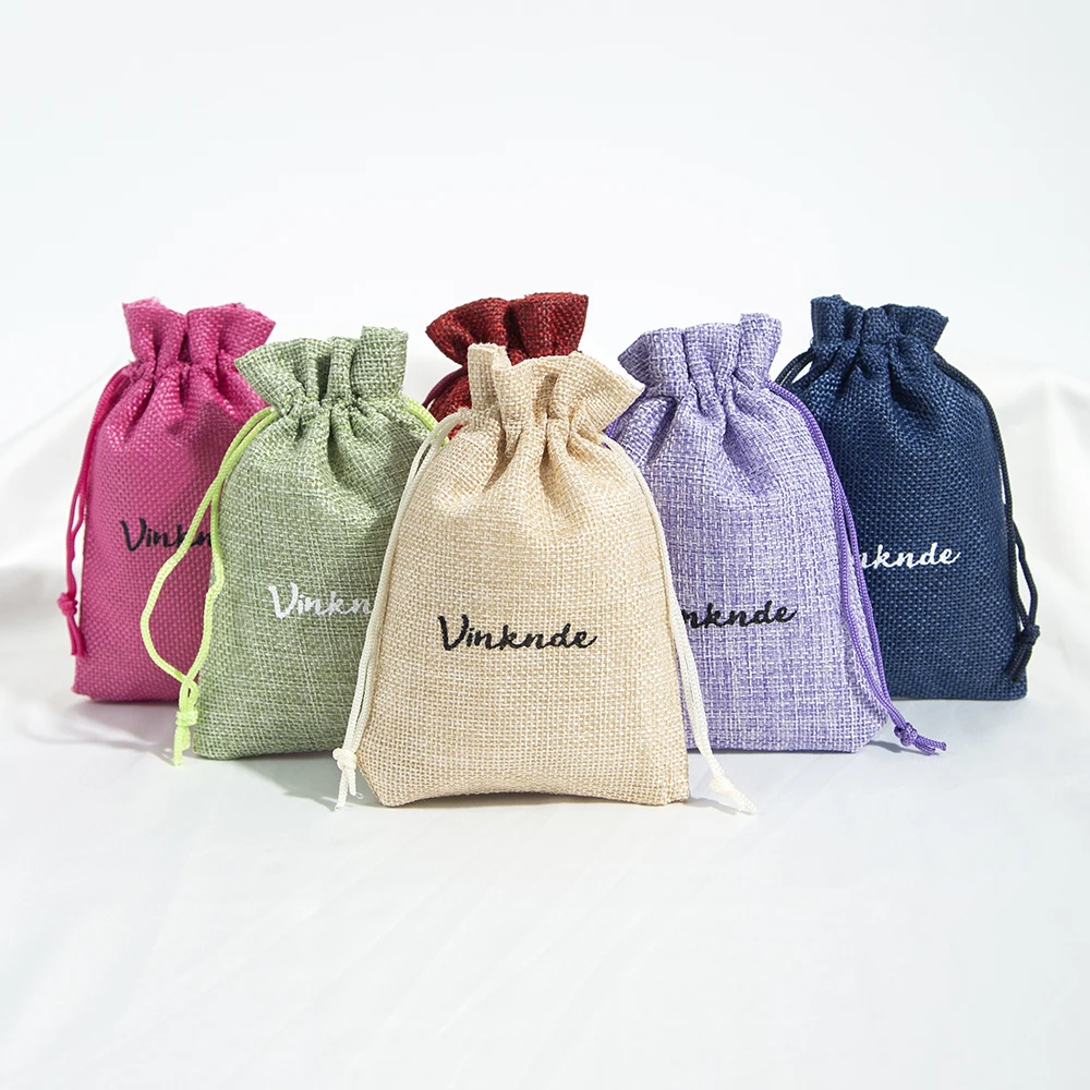 Homum 100Pcs Premium Burlap Gift Bags With Drawstring And