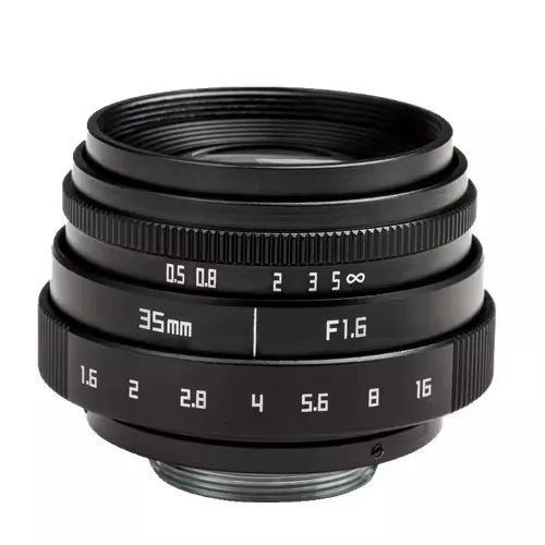 Ycs C-포트 라이브 렌즈 35mm F1.6 25mm F1.8 매크로 인물 고정 초점 마이크로 싱글 필름 헤드 (4K 카메라용)